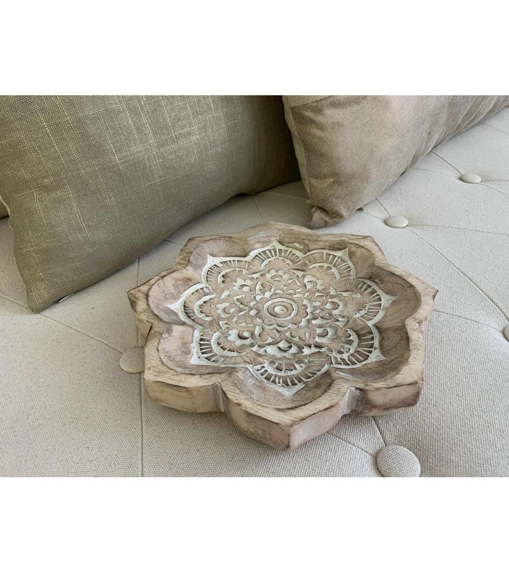 Dcasa Bandeja Vaciabolsillos De Madera Mango Mandala Floral