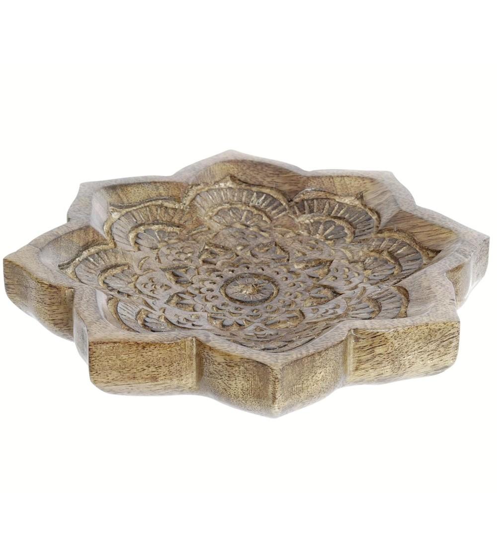 Dcasa Bandeja vaciabolsillos de madera mango mandala floral
