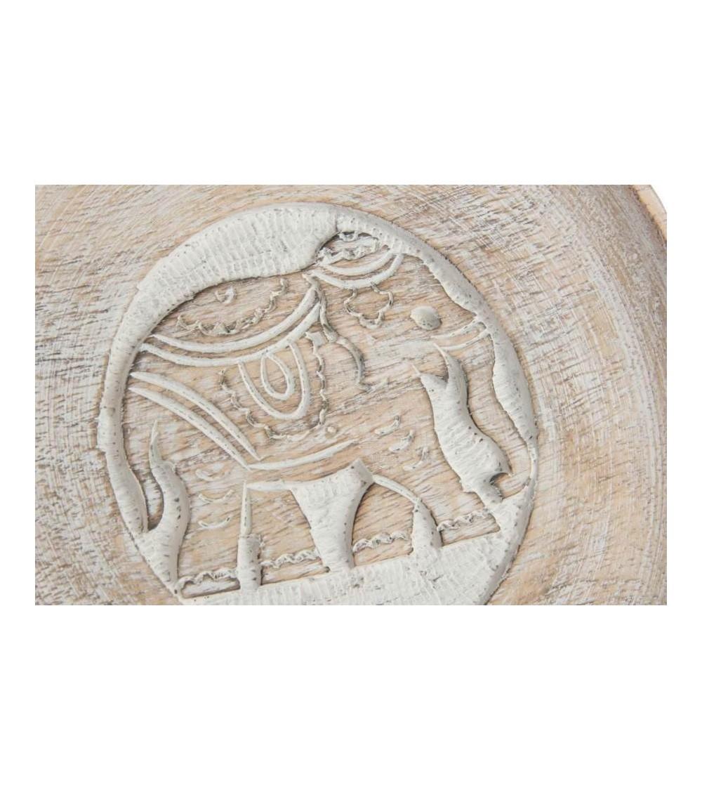 Dcasa Bandeja Vaciabolsillos Madera Natural Tallada Elefante 20 Cm