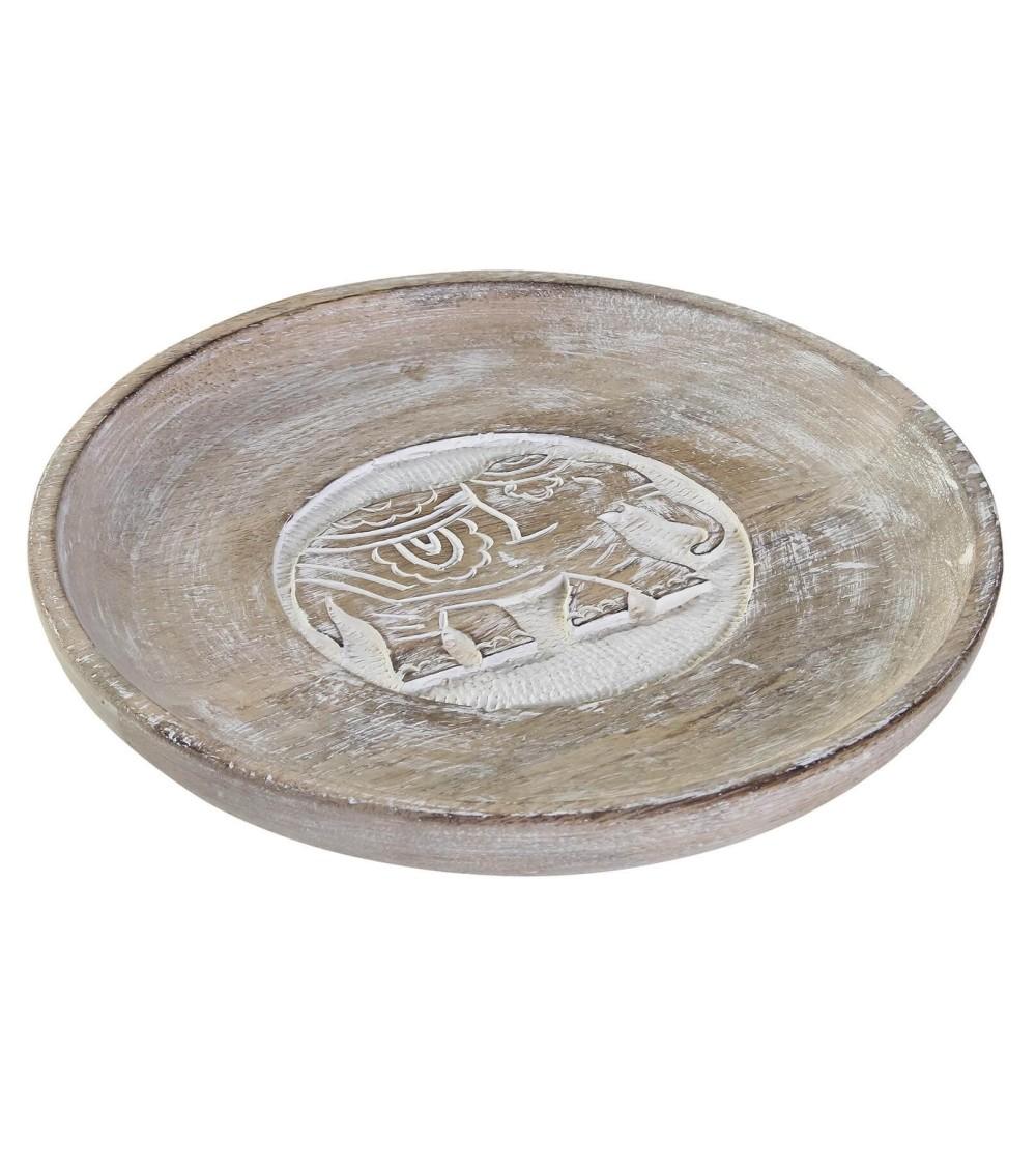 Dcasa Bandeja vaciabolsillos madera natural tallada Elefante 20 cm