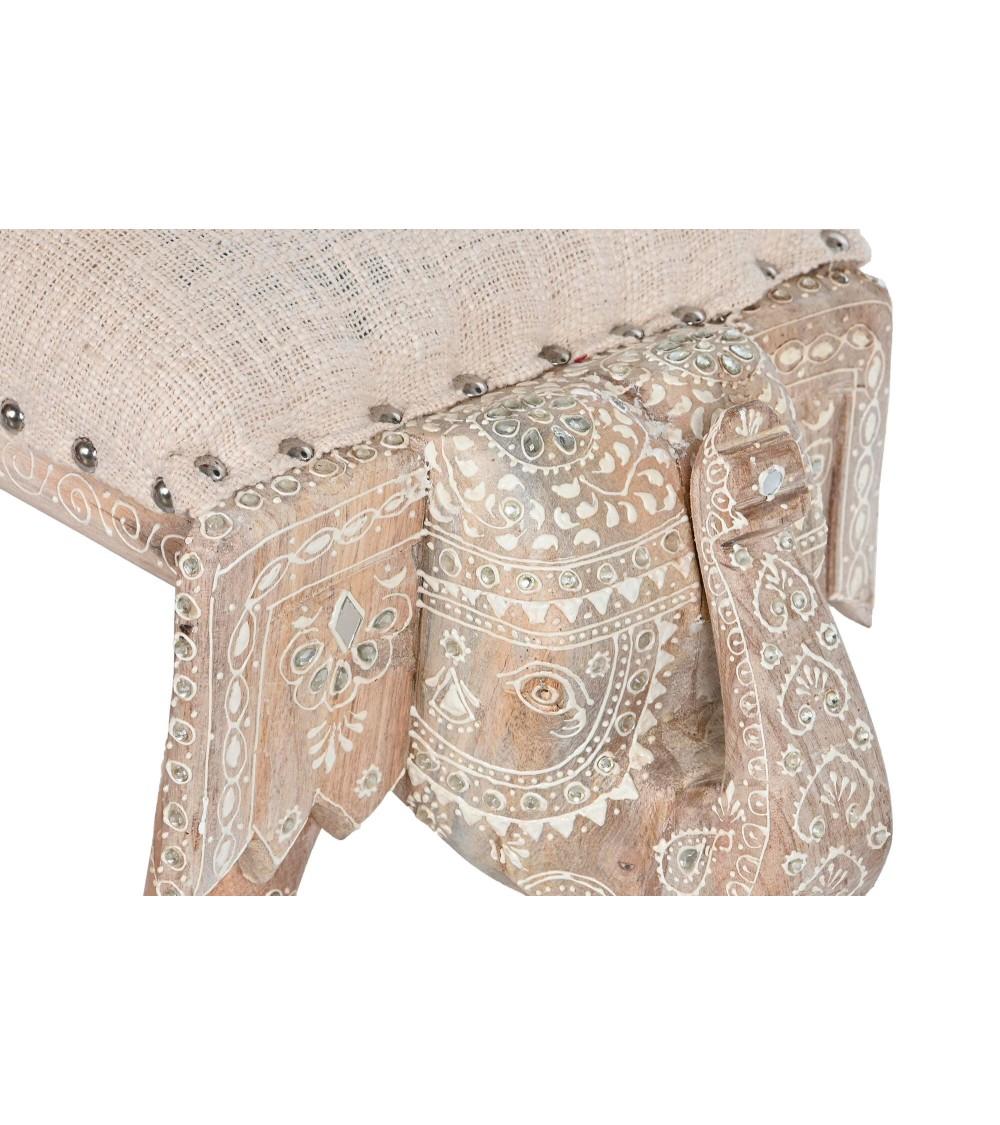 Dcasa Banqueta Descalzadora Elefante Indio De Madera Mango Para Dormitorio