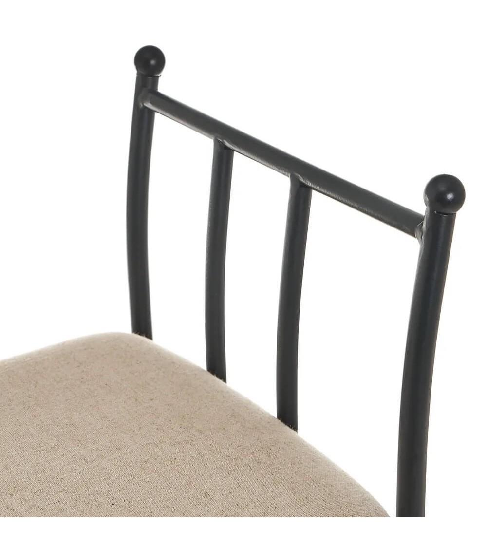 Dcasa Banqueta Pie De Cama De Metal Negra De 64x68x30 Cm