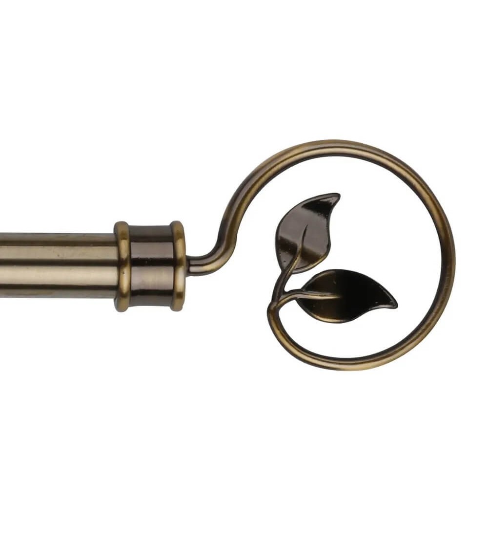 Dcasa Barra De Cortina Extensible De 122 A 211 Cm 2 Escuadras Y 2 Terminales Color Bronce De Metal