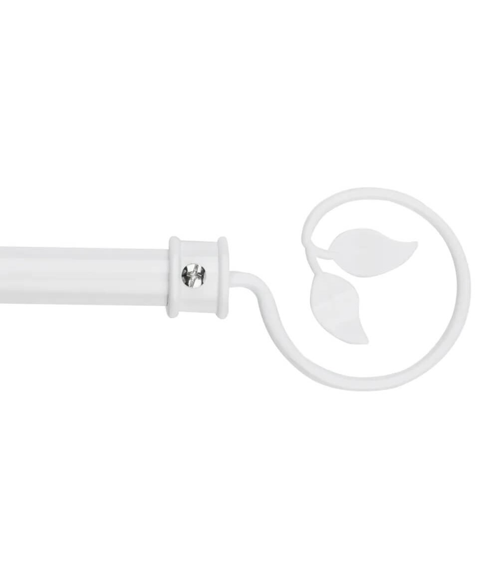 Dcasa Barra De Cortina Extensible De 122 A 211 Cm 2 Escuadras Y 2 Terminales Blanco De Metal