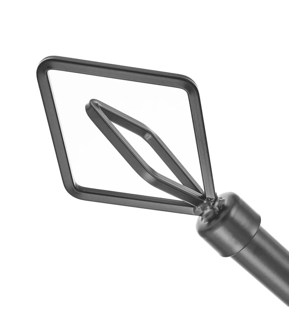 Dcasa Barra De Cortina Extensible De 122 A 211 Cm 2 Escuadras Y 2 Terminales Negro De Metal