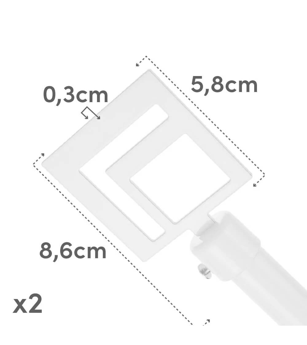 Dcasa Barra De Cortina Extensible De 122 A 211 Cm 2 Escuadras Y 2 Terminales Blanco De Metal