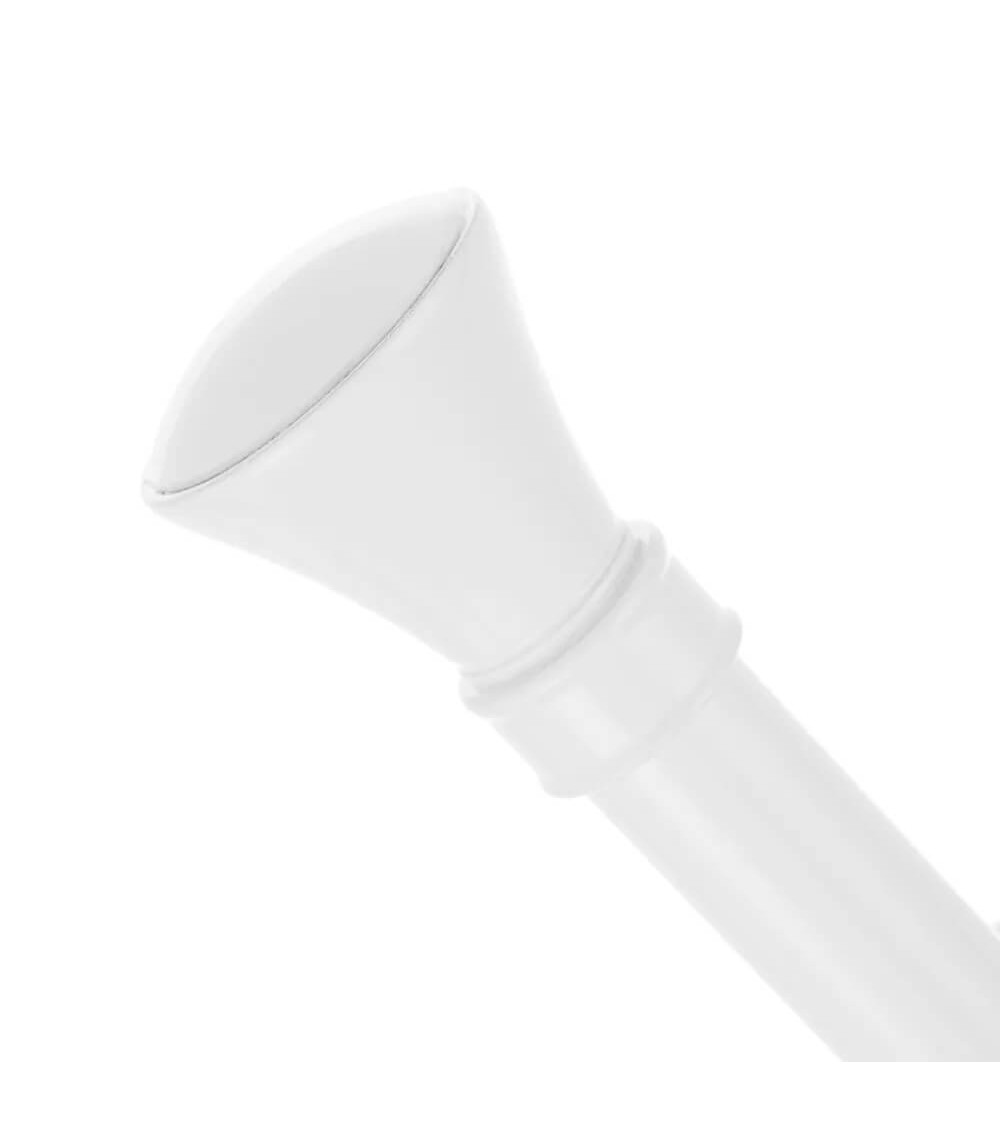 Dcasa Barra De Cortina Extensible De 122 A 211 Cm 2 Escuadras Y 2 Terminales Blanco De Metal