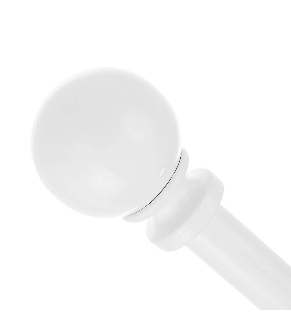 Dcasa Barra De Cortina Extensible De 122 A 211 Cm 2 Escuadras Y 2 Terminales Blanca De Metal