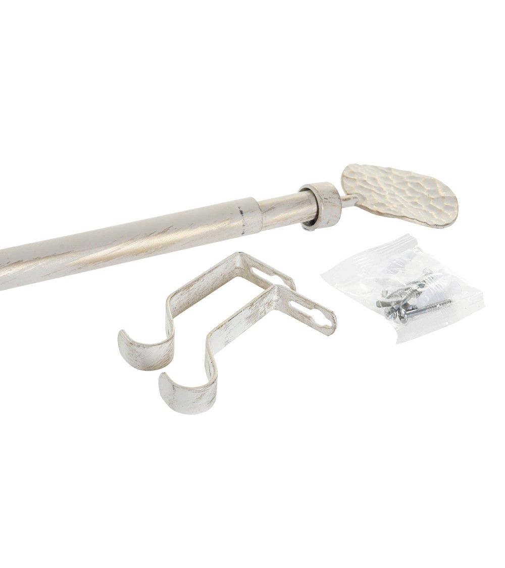 Dcasa Barra De Cortina Extensible De Metal Beige Minimalista Para Dormitorio Vintage De 120-210 Cm Redonda