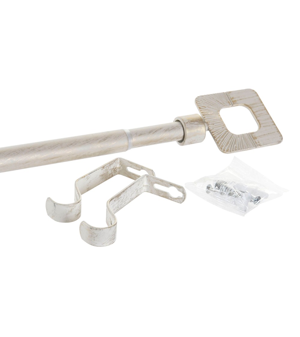 Dcasa Barra De Cortina Extensible De Metal Beige Minimalista Para Dormitorio Vintage De 120-210 Cm Cuadrado