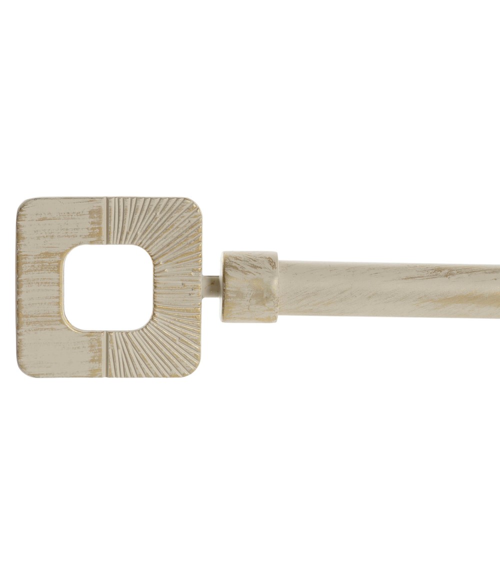 Dcasa Barra de Cortina Extensible de Metal Beige Minimalista para Dormitorio Vintage de 120-210 cm Cuadrado