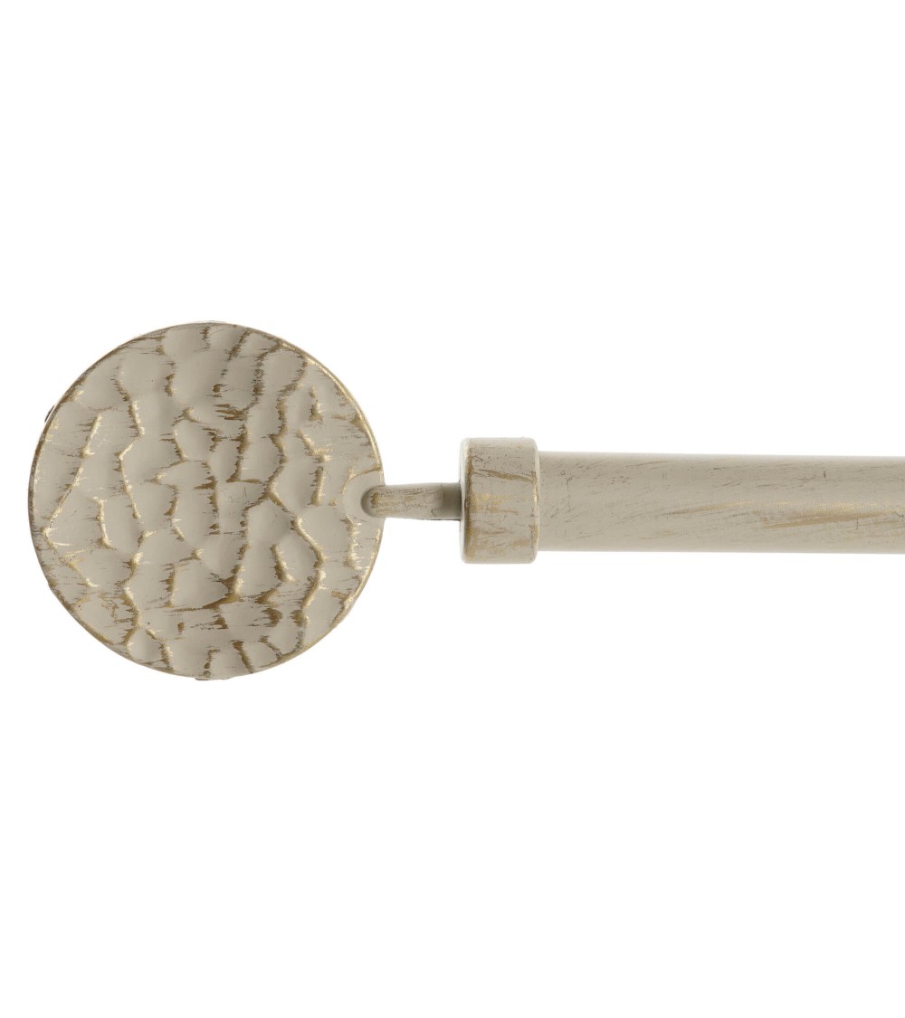 Dcasa Barra de Cortina Extensible de Metal Beige Minimalista para Dormitorio Vintage de 120-210 cm Redonda