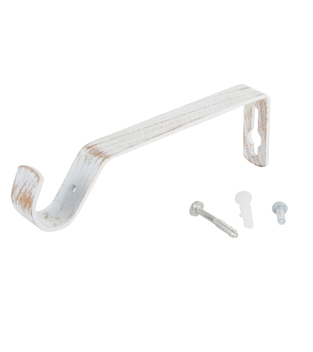 Dcasa Barra De Cortina Extensible De Metal Blanca Minimalista Para Dormitorio Vintage Hojas De 120-210 Cm