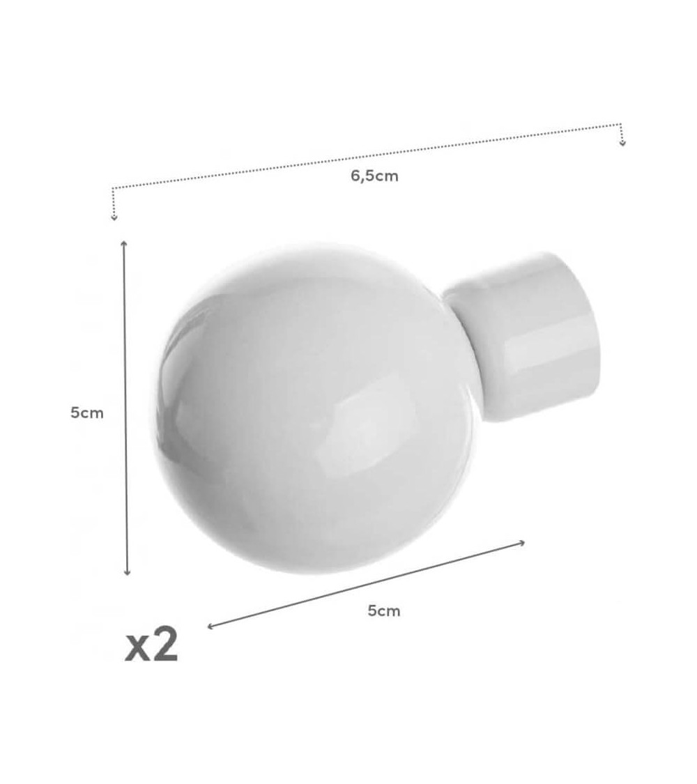 Dcasa Barra De Cortina Extensible De Metal Blanca Minimalista Para Dormitorio Fantasy Bola De 120-210 Cm