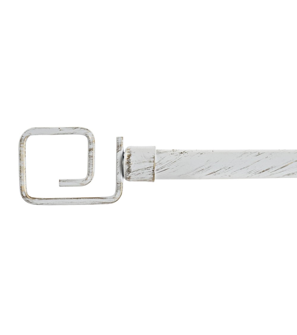 Dcasa Barra de cortina extensible de metal blanca minimalista para dormitorio vintage Espiral de 120-210 cm