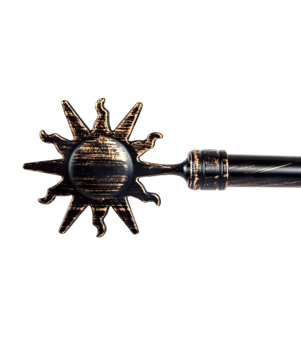 Dcasa Barra de Cortina Extensible de Metal Negra Envejecido para Dormitorio de 120-210 cm Sol