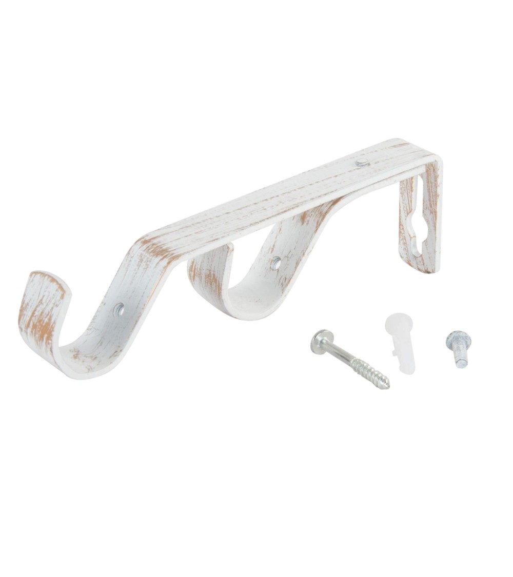 Dcasa Barra De Cortina Extensible Doble De Metal Blanca Minimalista Para Dormitorio Sol De 120-210 Cm