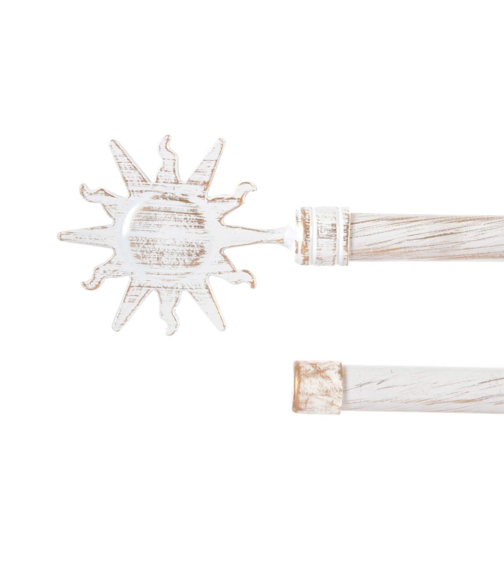 Dcasa Barra de Cortina Extensible Doble de Metal Blanca Minimalista para Dormitorio Sol de 120-210 cm