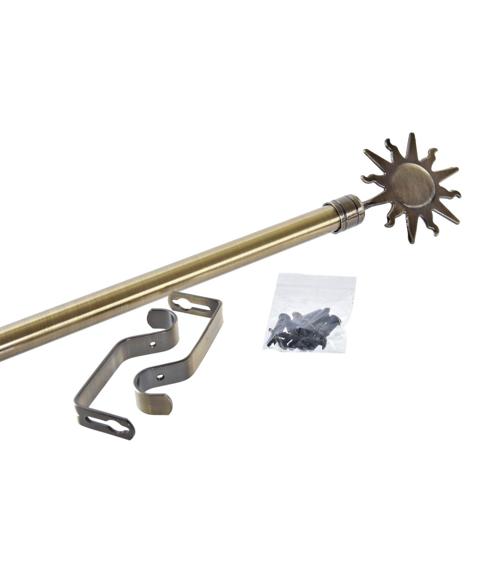 Dcasa Barra De Cortina Extensibles De Metal Bronce Universal Para Dormitorio O Salon De 120-210 Cm Sol