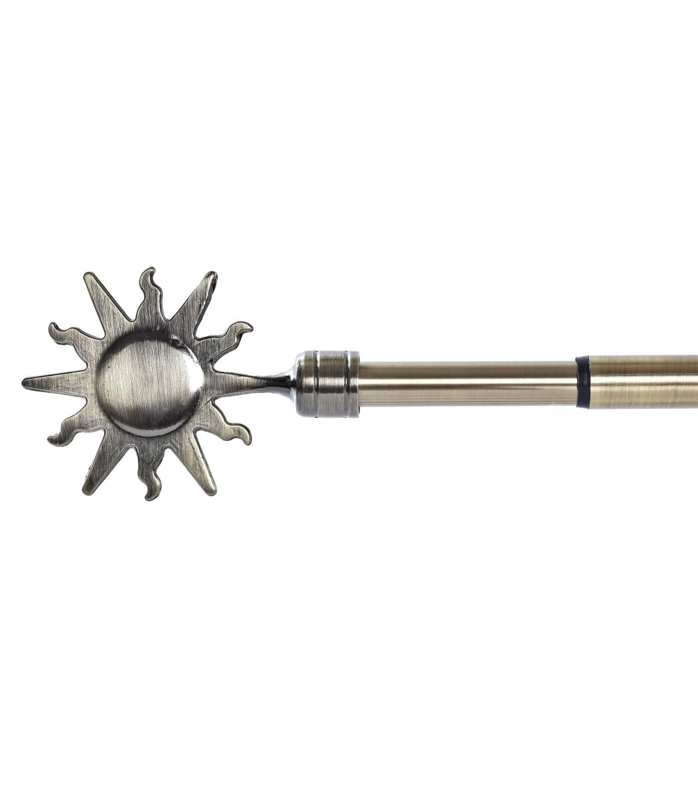 Dcasa Barra de Cortina Extensibles de Metal Bronce Universal para Dormitorio o Salon de 120-210 cm Sol