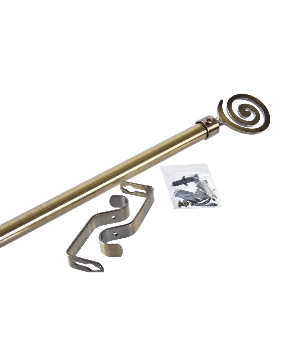 Dcasa Barra De Cortina Extensibles De Metal Bronce Universal Para Dormitorio O Salon De 120-210 Cm Circulos
