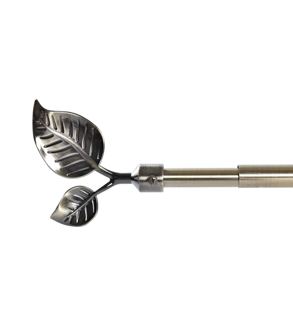 Dcasa Barra de Cortina Extensibles de Metal Bronce Universal para Dormitorio o Salon de 120-210 cm Hojas