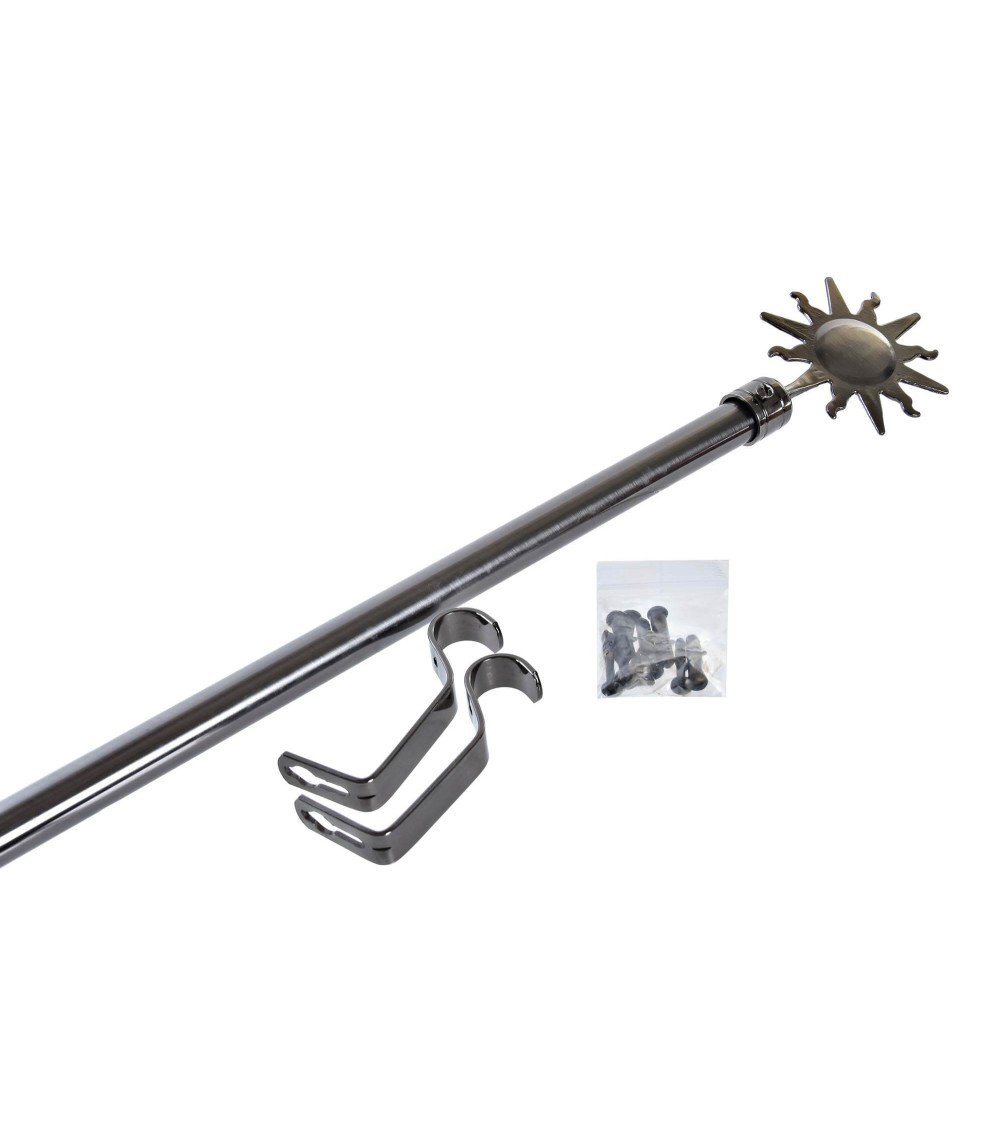 Dcasa Barra De Cortina Extensibles De Metal Plateada Universal Para Dormitorio O Salon De 120-210 Cm Sol
