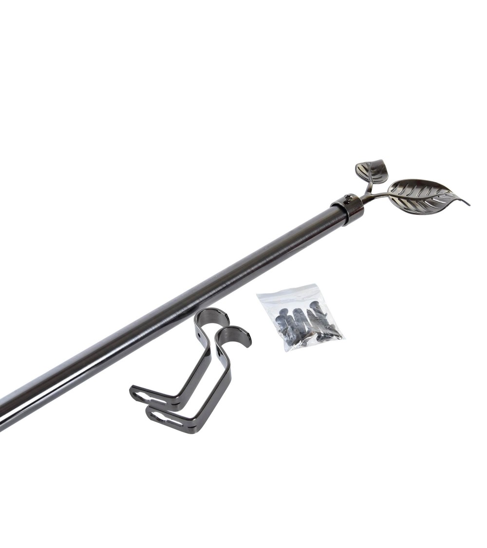 Dcasa Barra De Cortina Extensibles De Metal Plateada Universal Para Dormitorio O Salon De 120-210 Cm Hojas