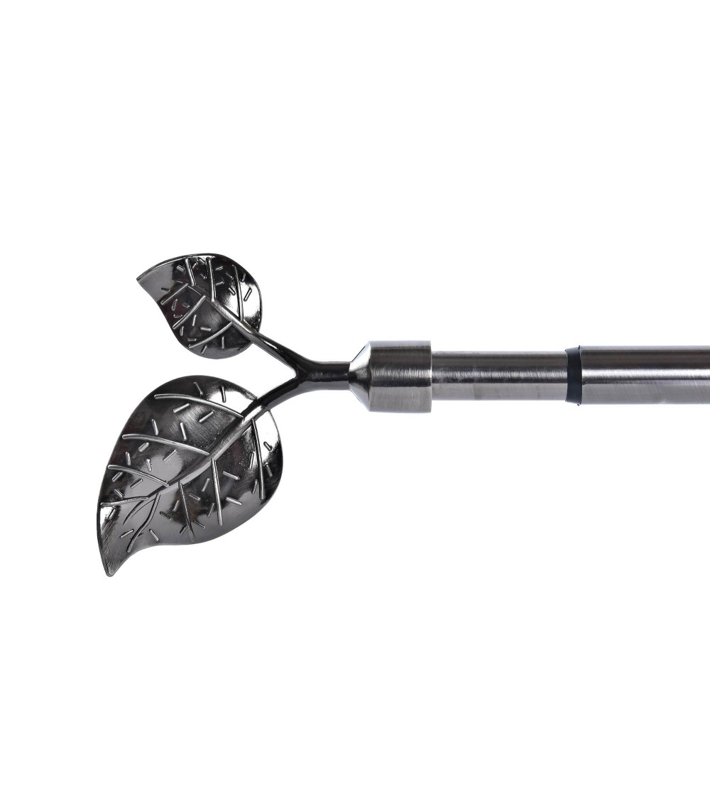 Dcasa Barra de Cortina Extensibles de Metal Plateada Universal para Dormitorio o Salon de 120-210 cm Hojas