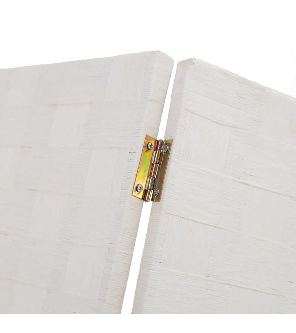 Dcasa Biombo Plegable De 3 Hojas De Madera Blanco Minimalista De 120x175 Cm