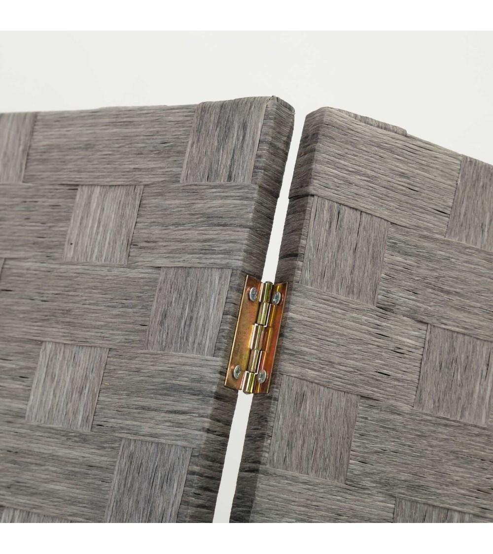 Dcasa Biombo Plegable De 3 Hojas De Madera Gris Oriental De 120x175 Cm