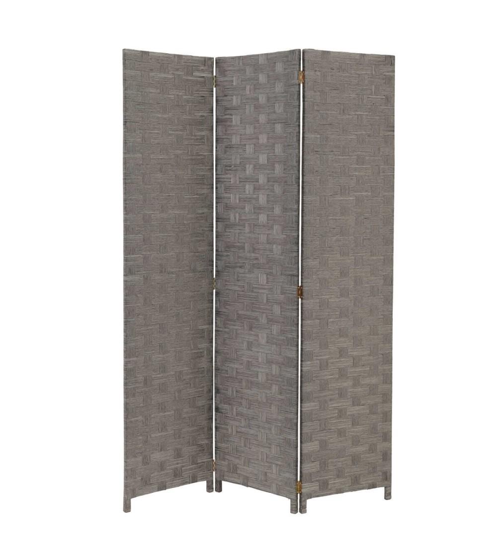 Dcasa Biombo plegable de 3 hojas de madera gris oriental de 120x175 cm