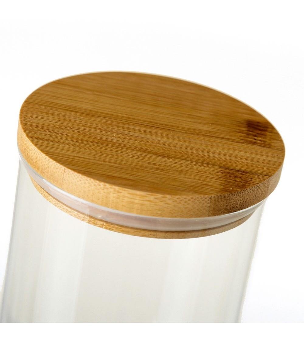 Dcasa Bote De Borosilicato Transparente Con Tapa De Bambú De 1 4 Litros