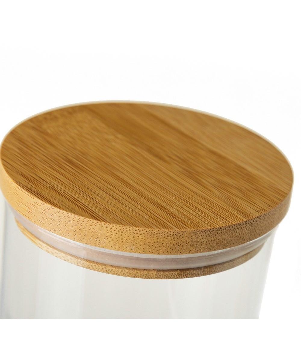 Dcasa Bote De Borosilicato Transparente Con Tapa De Bambú De 1 Litro