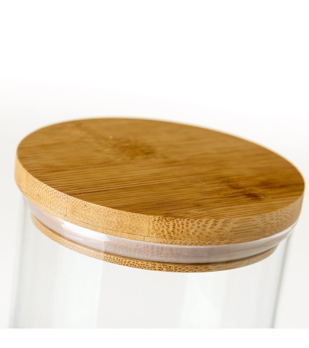 Dcasa Bote De Borosilicato Transparente Con Tapa De Bambú De 700 Ml