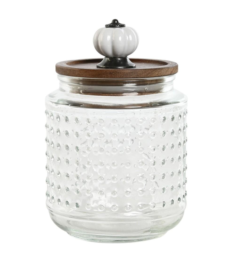 Dcasa Bote para cocina con tapa de acacia de 1200 ml