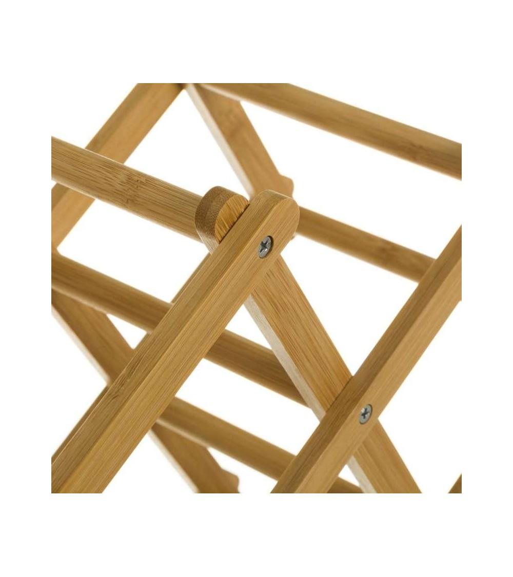 Dcasa Botellero Plegable De 8 Botellas Marrón De Bambú De 35x18x52 Cm