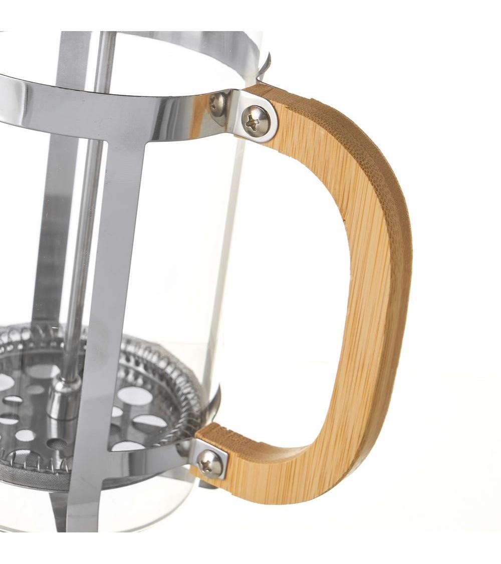 Dcasa Cafetera Francesa De Acero Inoxidable Y Bambú De 15x8x19 Cm