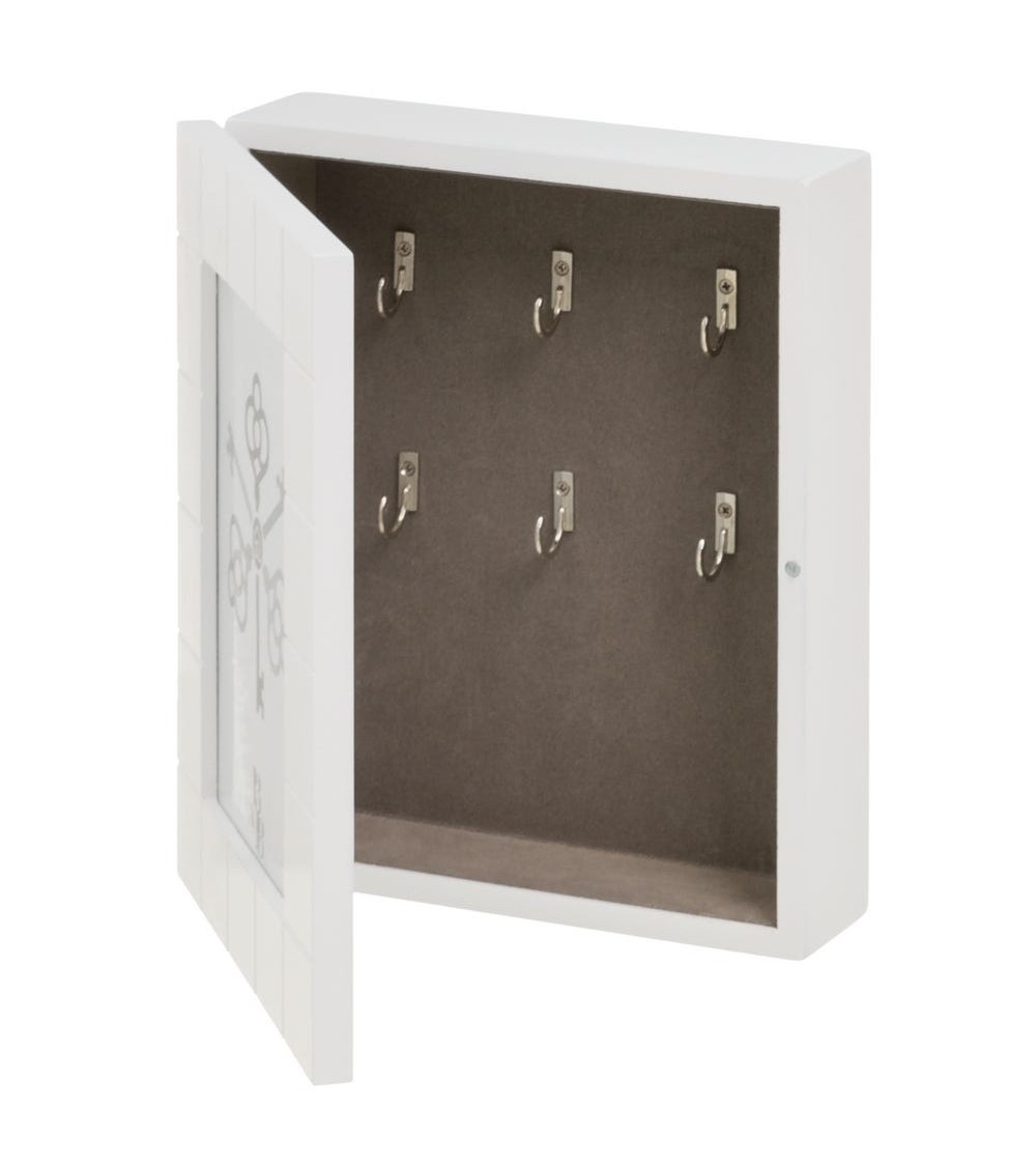Dcasa Caja De Llaves Moderna Blanca De Madera Para La Entrada Fantasy Guardallaves Con Portafoto 13x18