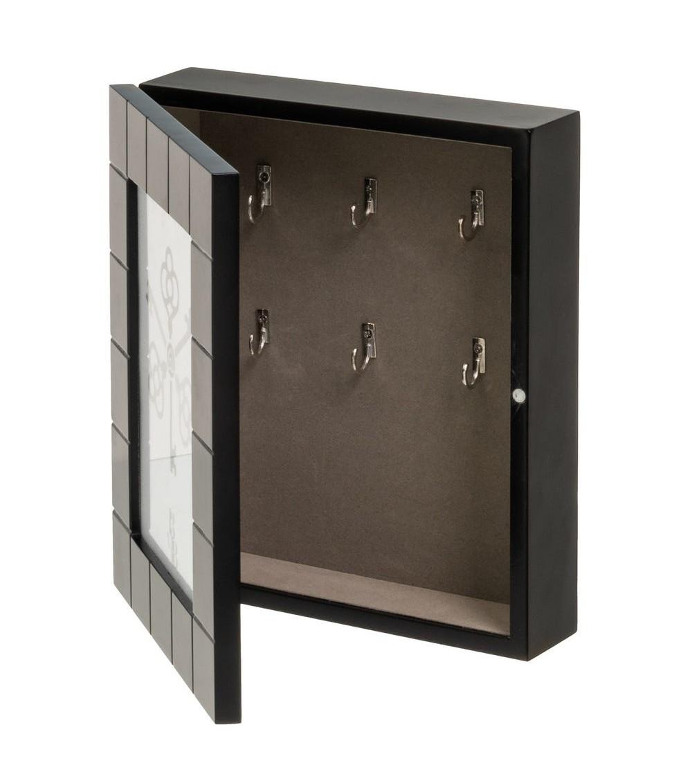 Dcasa Caja De Llaves Moderna Negra De Madera Para La Entrada Factory Guardallaves Con Portafoto 13x18