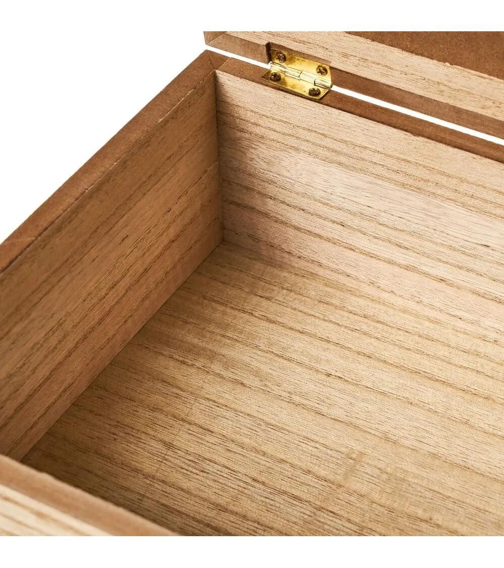 Dcasa Caja De Madera De Horóscopos Natural De 20x20x10 Cm