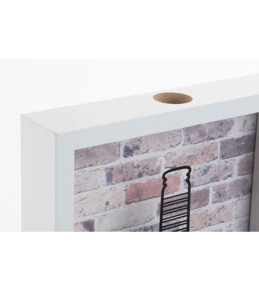 Dcasa Caja Guardacorchos Y Tapones Madera Y Cristal 40x4x26 Cm