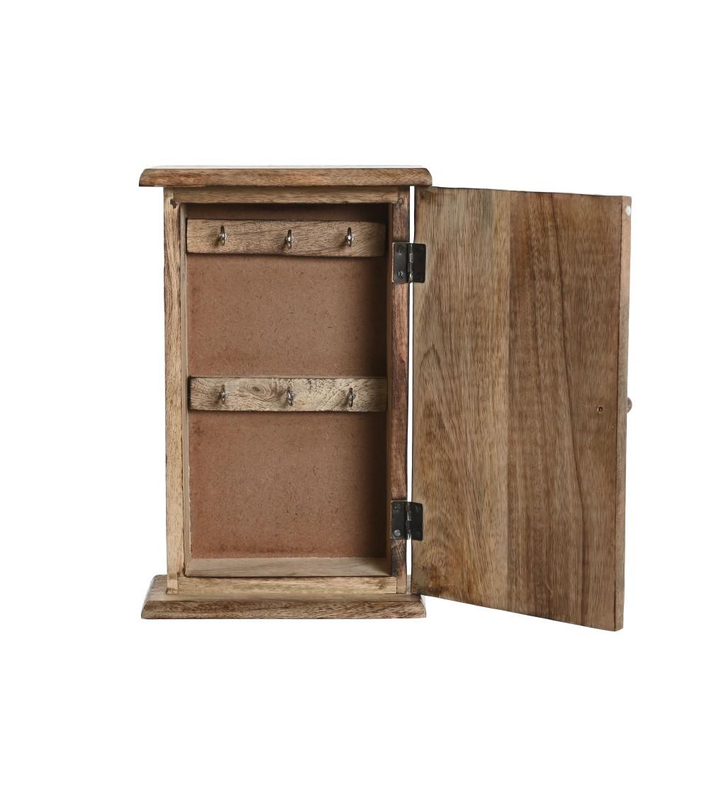 Dcasa Caja Guardallaves De Pared Madera Mango Buda Blanco De 6 Colgadores