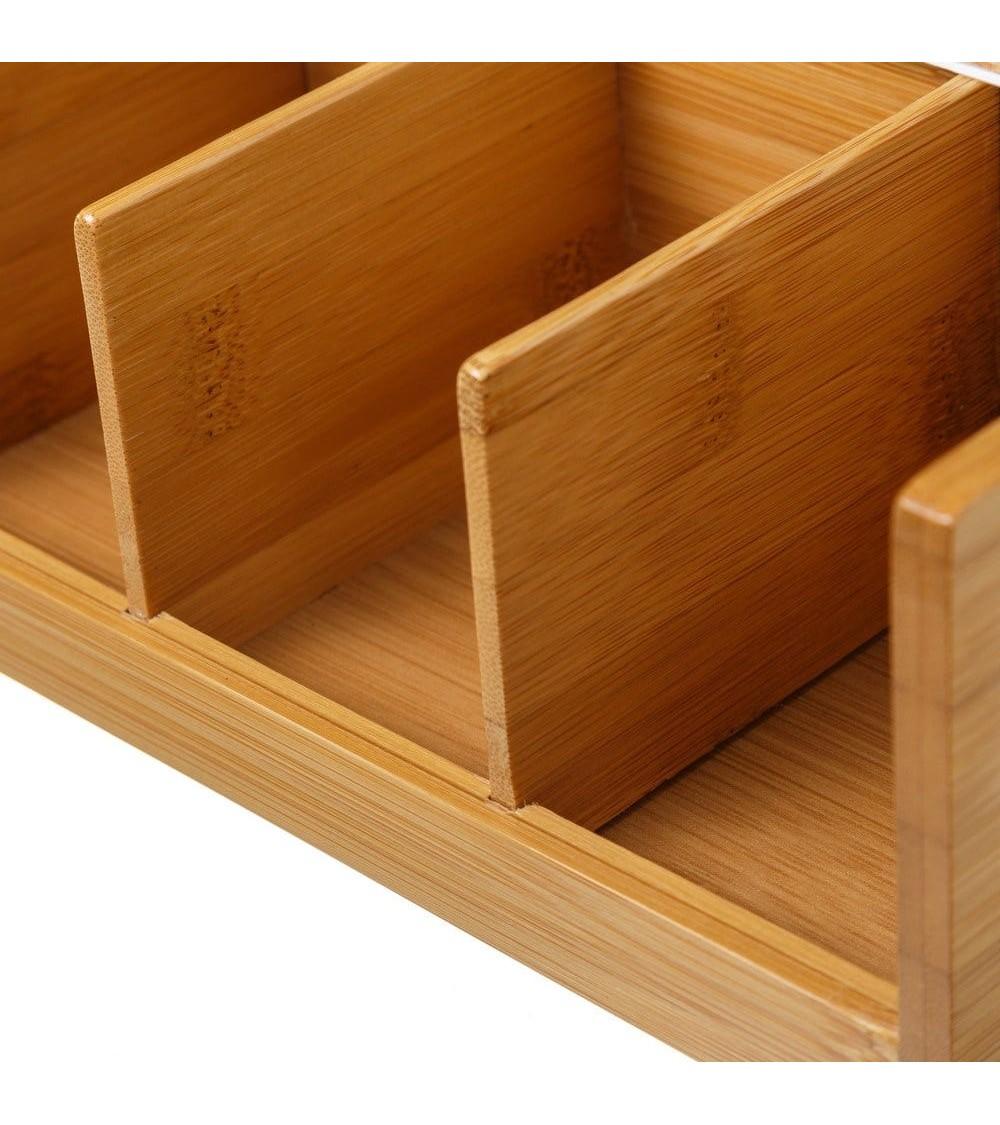 Dcasa Caja Infusiones De Bambú Natural Nórdica De 21x11x9 Cm
