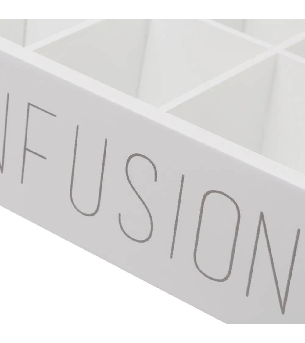 Dcasa Caja Infusiones De Madera Blanca Moderna Para Cocina Vitta