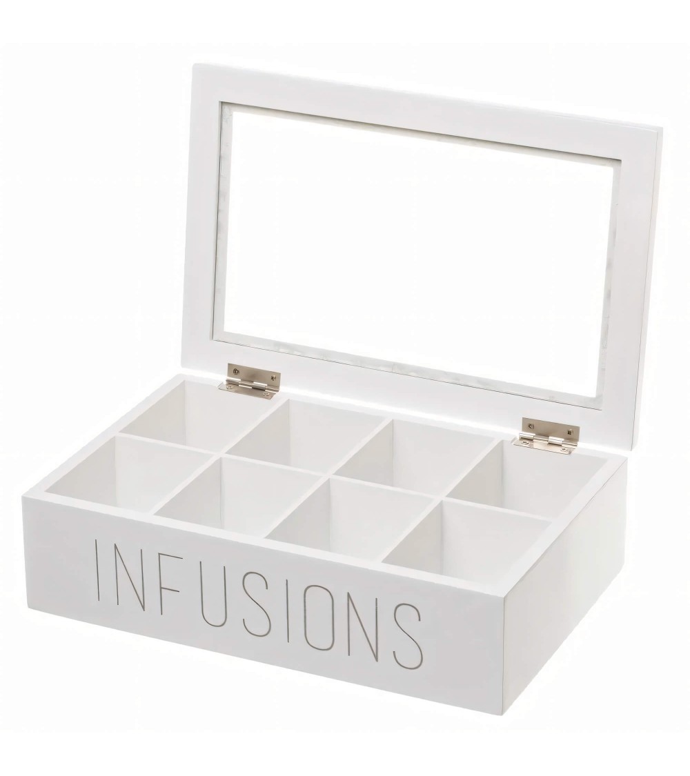 Dcasa Caja Infusiones De Madera Blanca Moderna Para Cocina Vitta