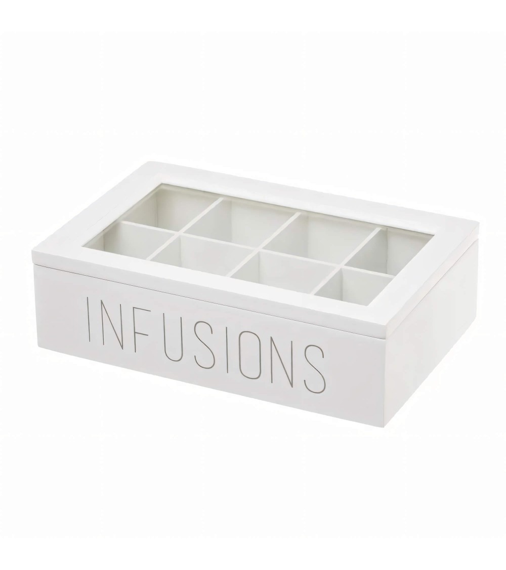 Dcasa Caja infusiones de Madera Blanca Moderna para Cocina Vitta