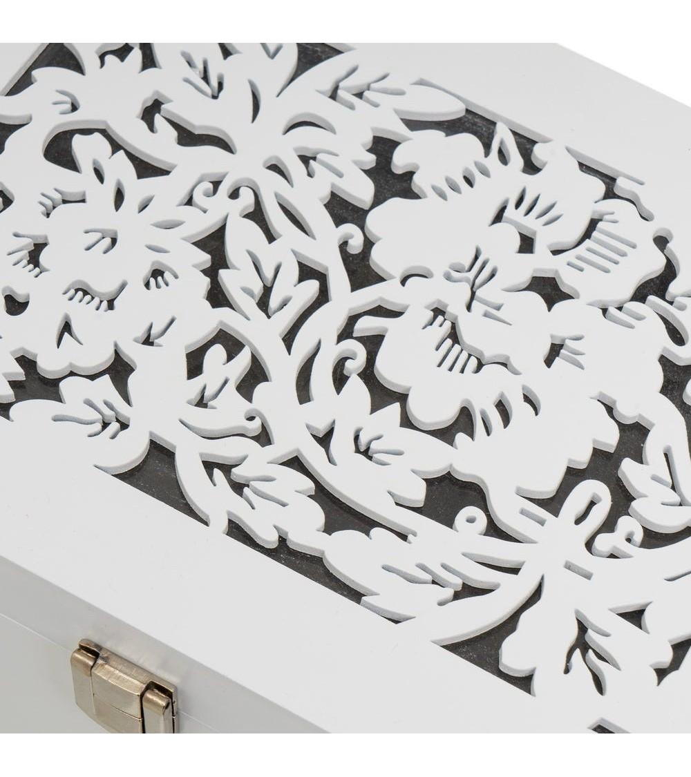 Dcasa Caja Joyero Moderna Blanca De Madera Para Dormitorio