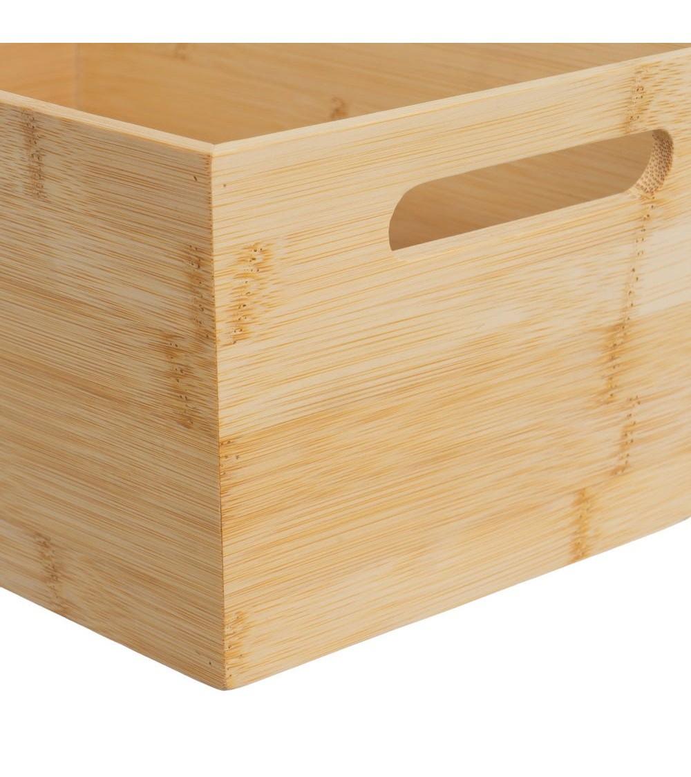 Dcasa Caja Multiusos De Bambú Natural De 30x20x13 Cm