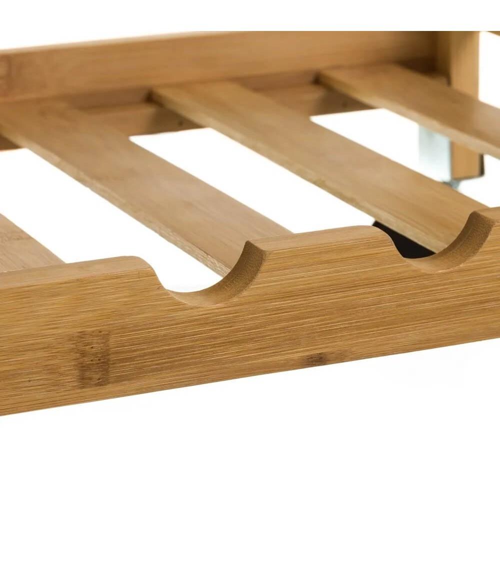 Dcasa Carro De Cocina Botellero De Bambú Marrón De 37x37x77 Cm